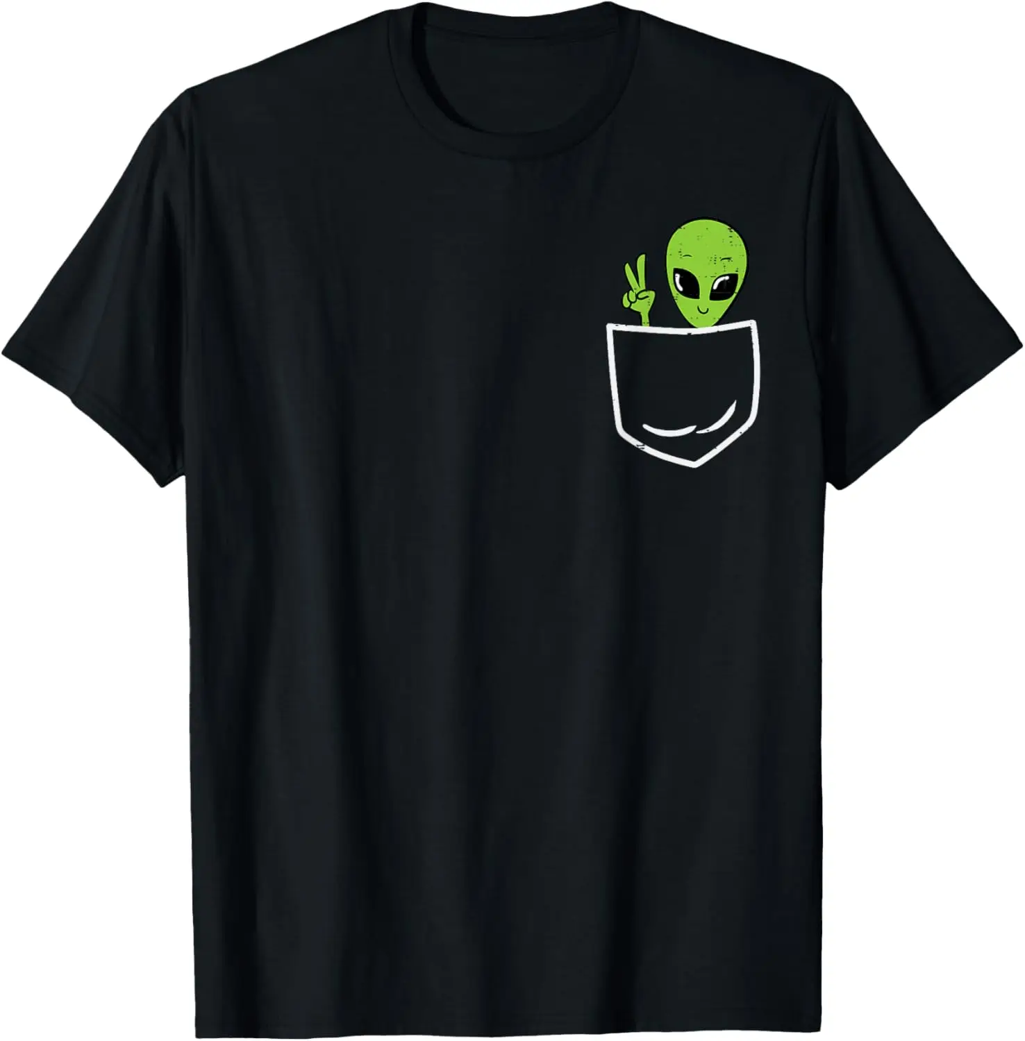 

Alien Peace Pocket Ufo Extraterrestrial Space Men Women Kids Funny Shirt Printed T-shirt Graphic T Shirts Camisas Streetwear
