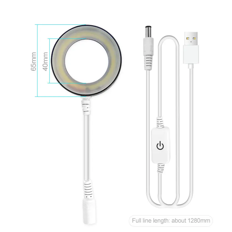 Luz do sol dustproof led fonte de luz anel ajustável fonte da lâmpada para a indústria monocular microscópio estéreo trinocular