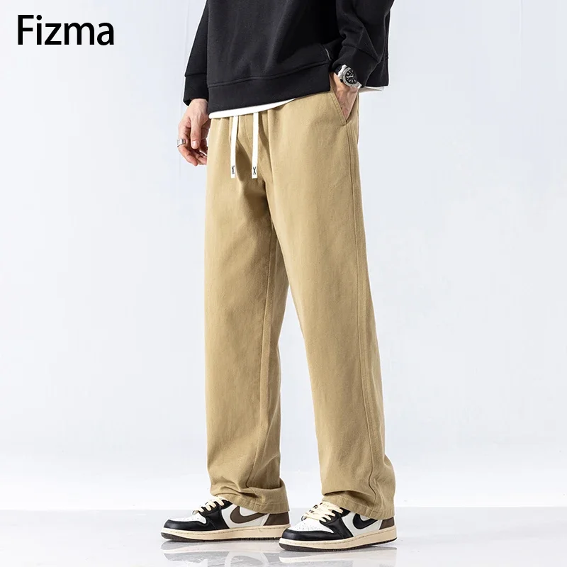 Fizma เสื้อผ้าผู้ชาย 4 สีคลาสสิกฤดูใบไม้ร่วง Casual VINTAGE Cargo กางเกงแฟชั่น Baggy กางเกงชายกางเกงผ้าฝ้ายสําหรับชาย