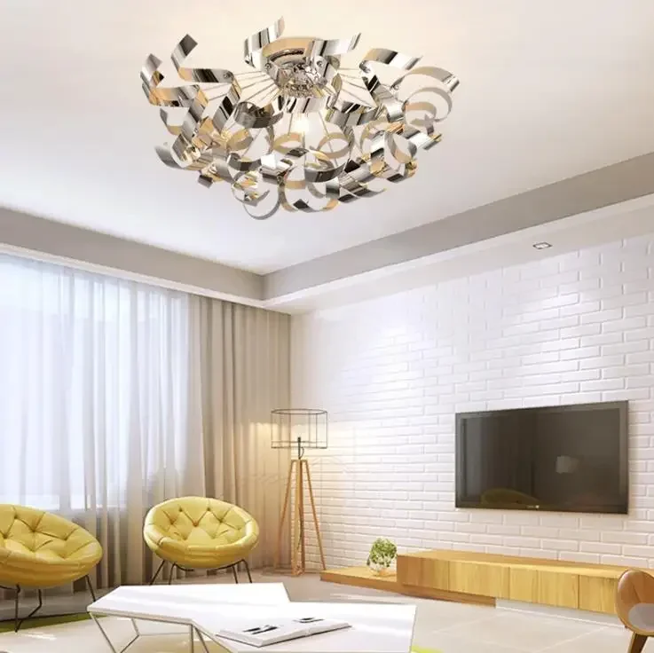 

Individual creativity led ceiling light dining room living room light iron ceiling light circular modern simple Lighting