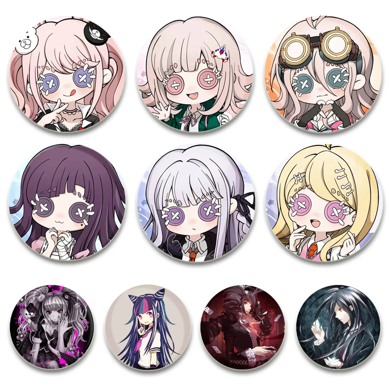 Anime Danganronpa Pins Game Characters Amami Iruma Miu Kirigiri Kyouko Nagito Badge Round Creative Brooches for Bag Accessories