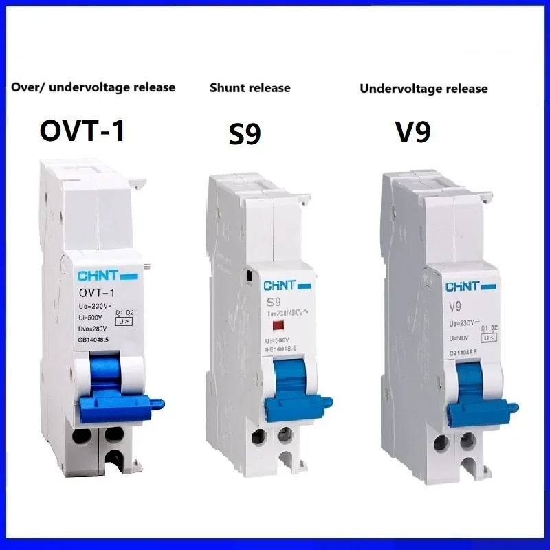 CHNT CHINT XF9 XF9J Вспомогательный контакт сигнализации S9 Шунтовый выпуск V9 Under Vottage OVT-1 Аксессуары для MCB или RCBO NB1