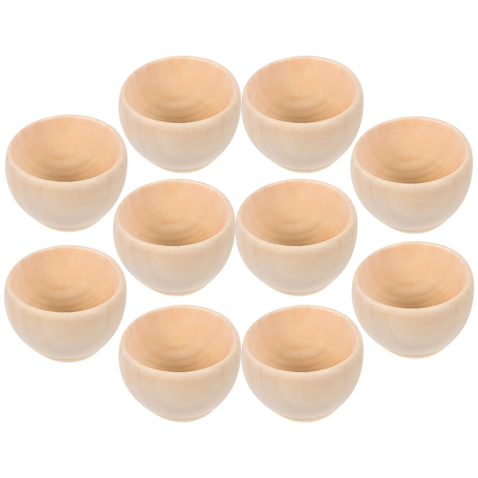 Small Unfinished Wooden Bowls Pinch Bowls Condiment Cups Salt Cellars Craft Bowls Home Decor Diy Painting