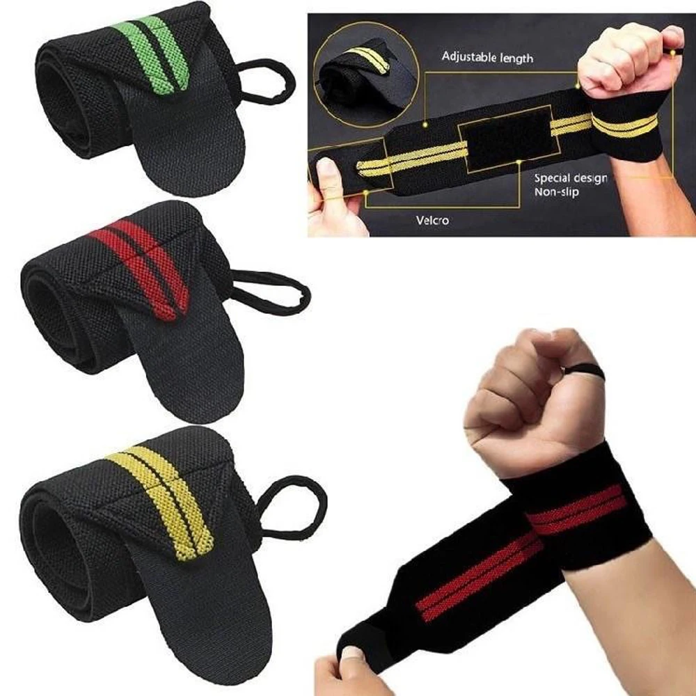 1 Pair Adjustable Wrist Straps Prevent Arthritis Men And Women Elastic Wristband Gym Fitness Weightlifting Support Strap