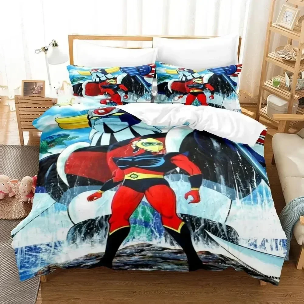 Cartoon Goldorak Grendizer UFO Robo Bedding Set 3D Printed Suitable for Bedroom Duvet Cover Set With Pillowcases Home Textile