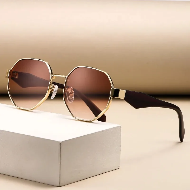 Retro Round Large Frame Sunglasses New Women Irregular Sun Glasses Luxury Holiday Man Outdoor Camping Fishing Eyewear