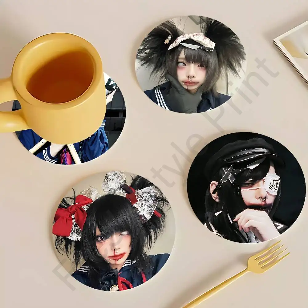 

S-Senketsuakochans Round Anime Wooden Coasters DIY Decorations Birthday Valentine Gifts