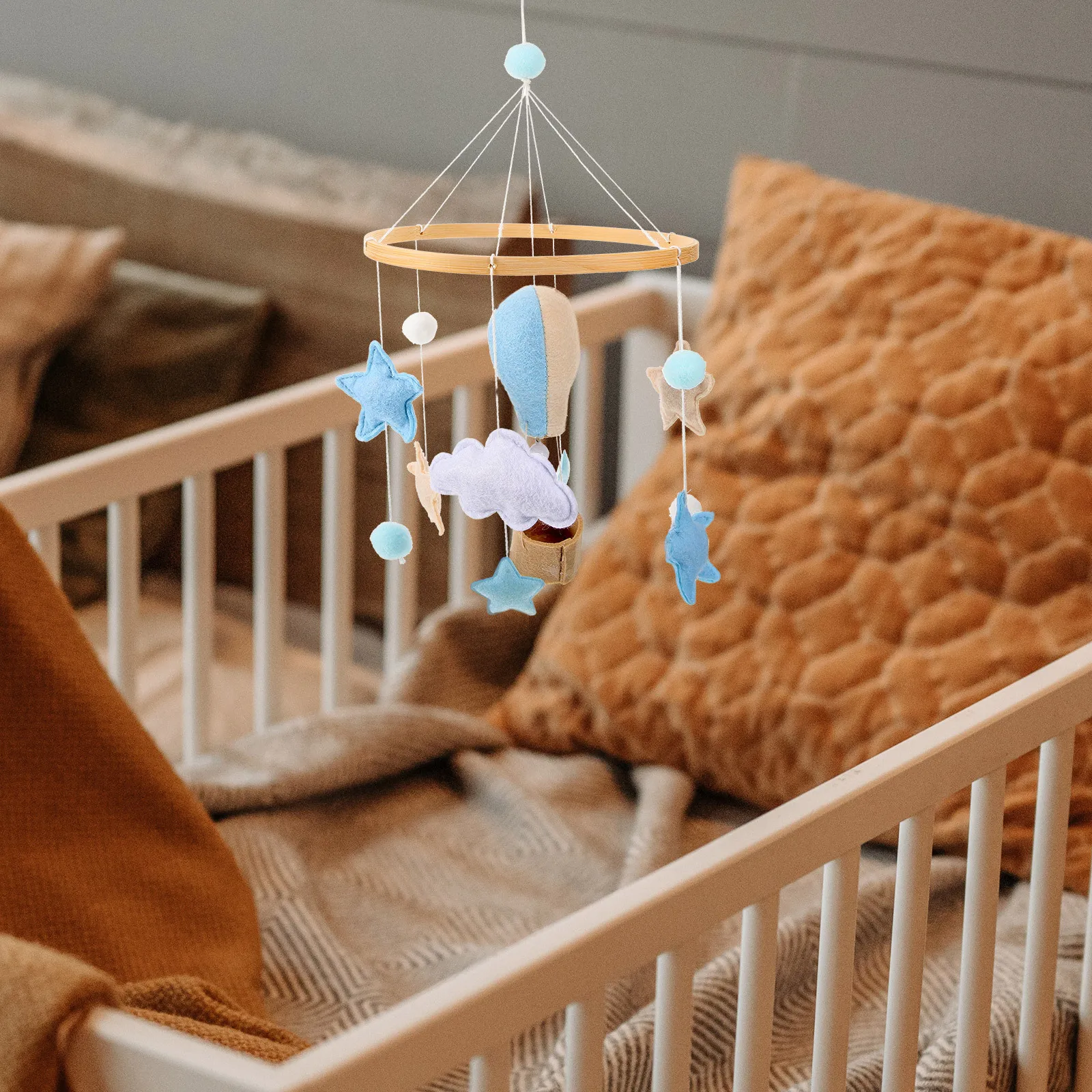 سرير المحمول ورأى الكرة دلاية شكل نجمة غرفة الحضانة معلقة الديكور سرير بيبي ديكور سرير المحمول شنقا الزينة