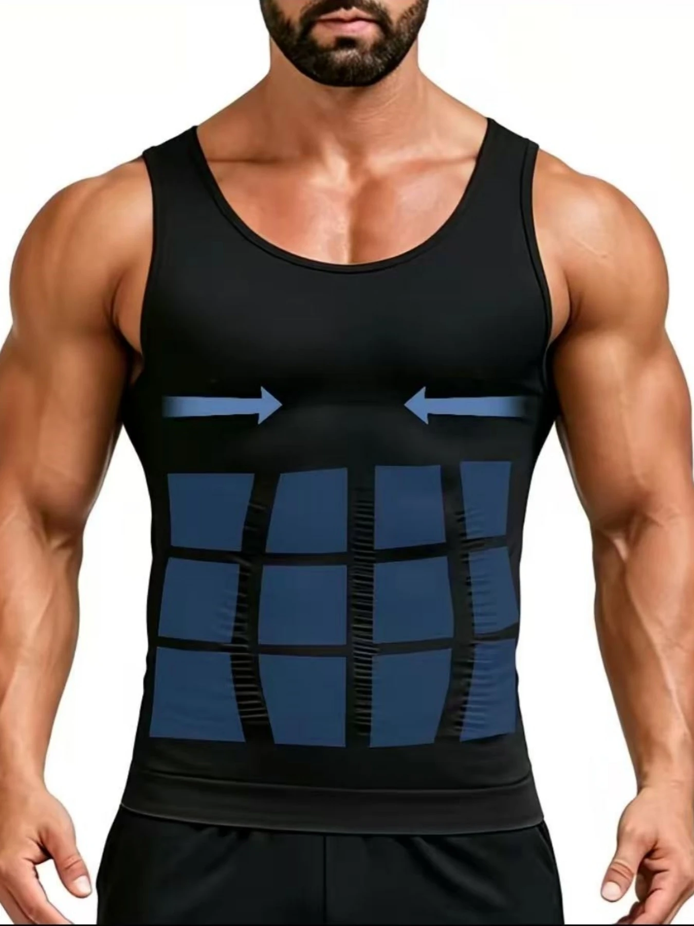 Men's Tummy Compression Shirt Waist Girdle Belt Shapewear for Gynecomastia Body Slimming Supportive Clothing