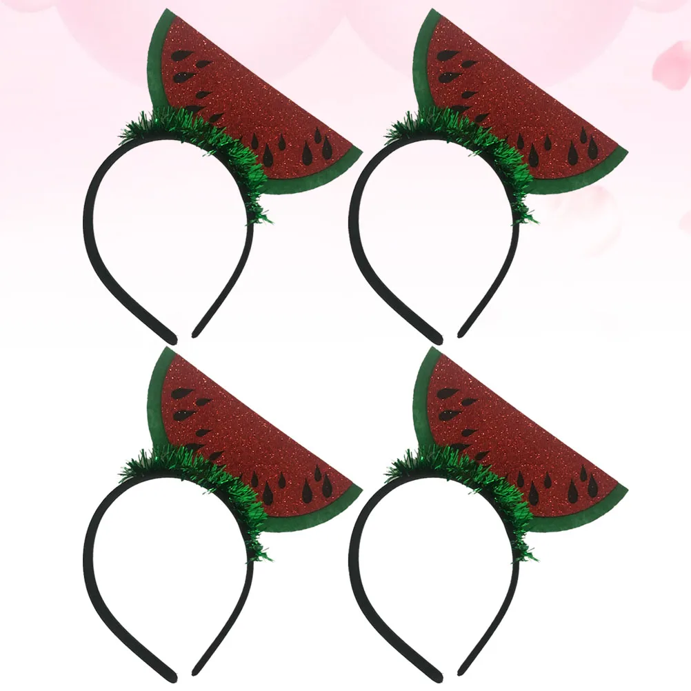 

4 Pcs Watermelon Headdress Hair Clips Lightweight Fun Party Accessories Kids Unique Design Photo Props Fruit Theme Headbands