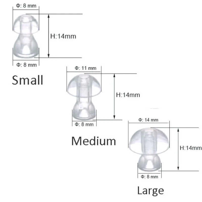 3 Sets BTE Hearing AIDS Accessories S/M/L