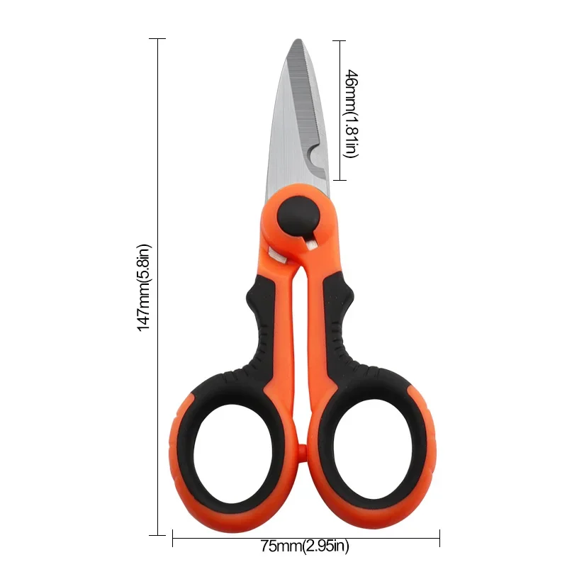 1pc Stainless Steel Fishing Scissor Accessories Electrician Portable Scissors Plier Cut  Lure Carp Fishing Tools