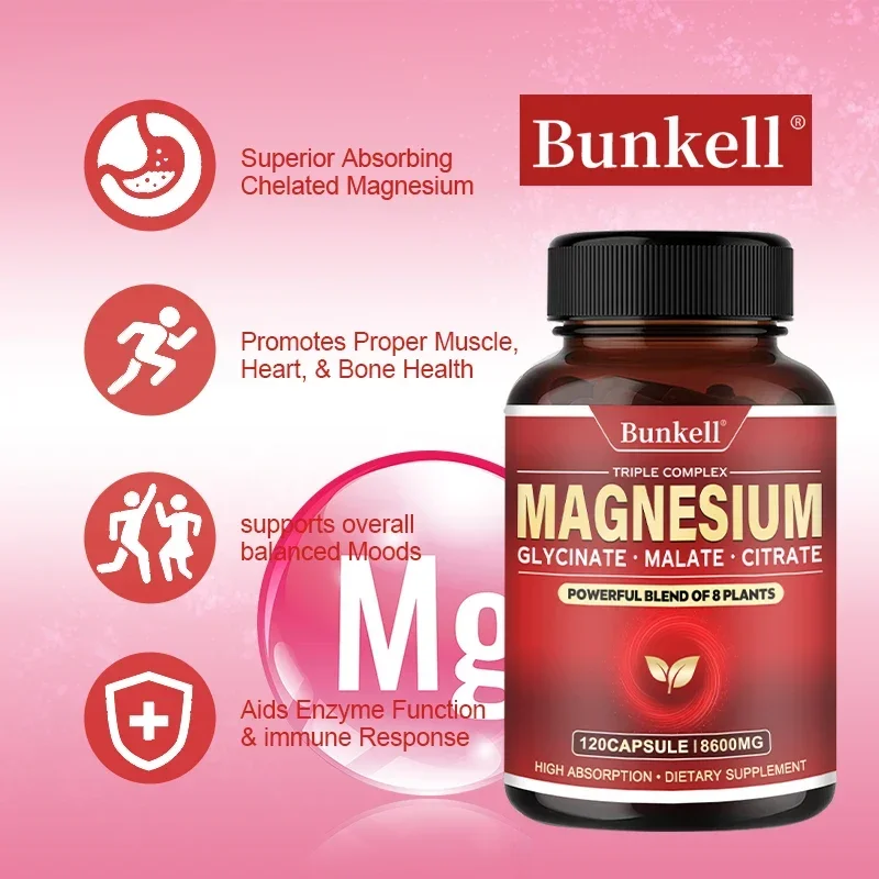 Magnesium Supplementation - Promotes Proper Muscle, Heart and Bone Support Cardiovascular Function and Nutrient Metabolism