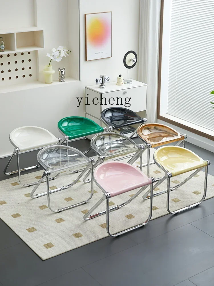 

YZ folding stool simple transparent acrylic small apartment cafe photo makeup folding chair