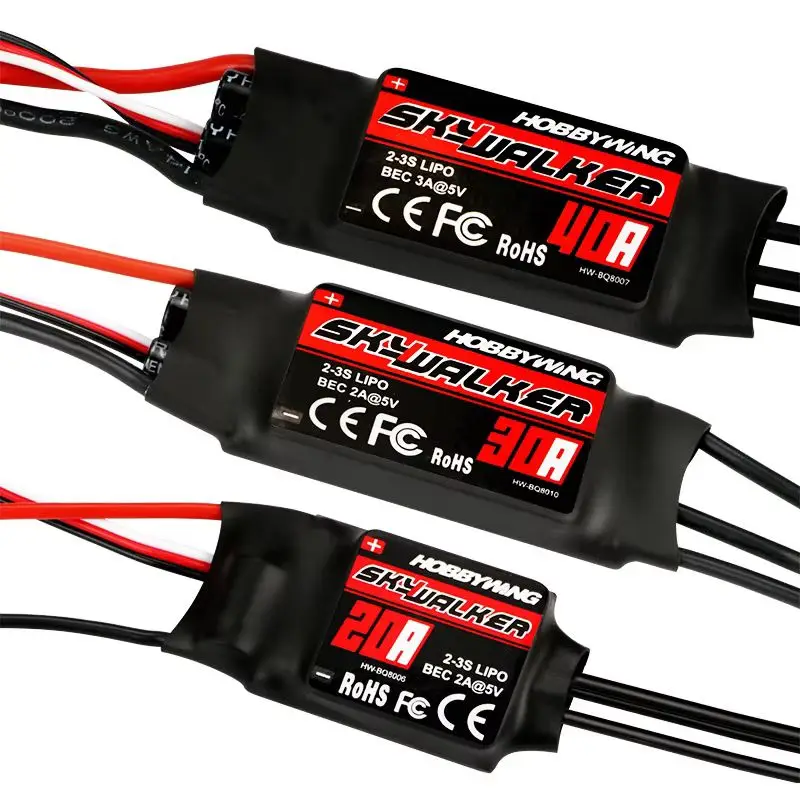 Hobbywing Skywalker Esc Brushless Speed Controller 12/20/30/40/50/60/80a For Drone Airplanes Motor Rc Model Fpv Quadcopter