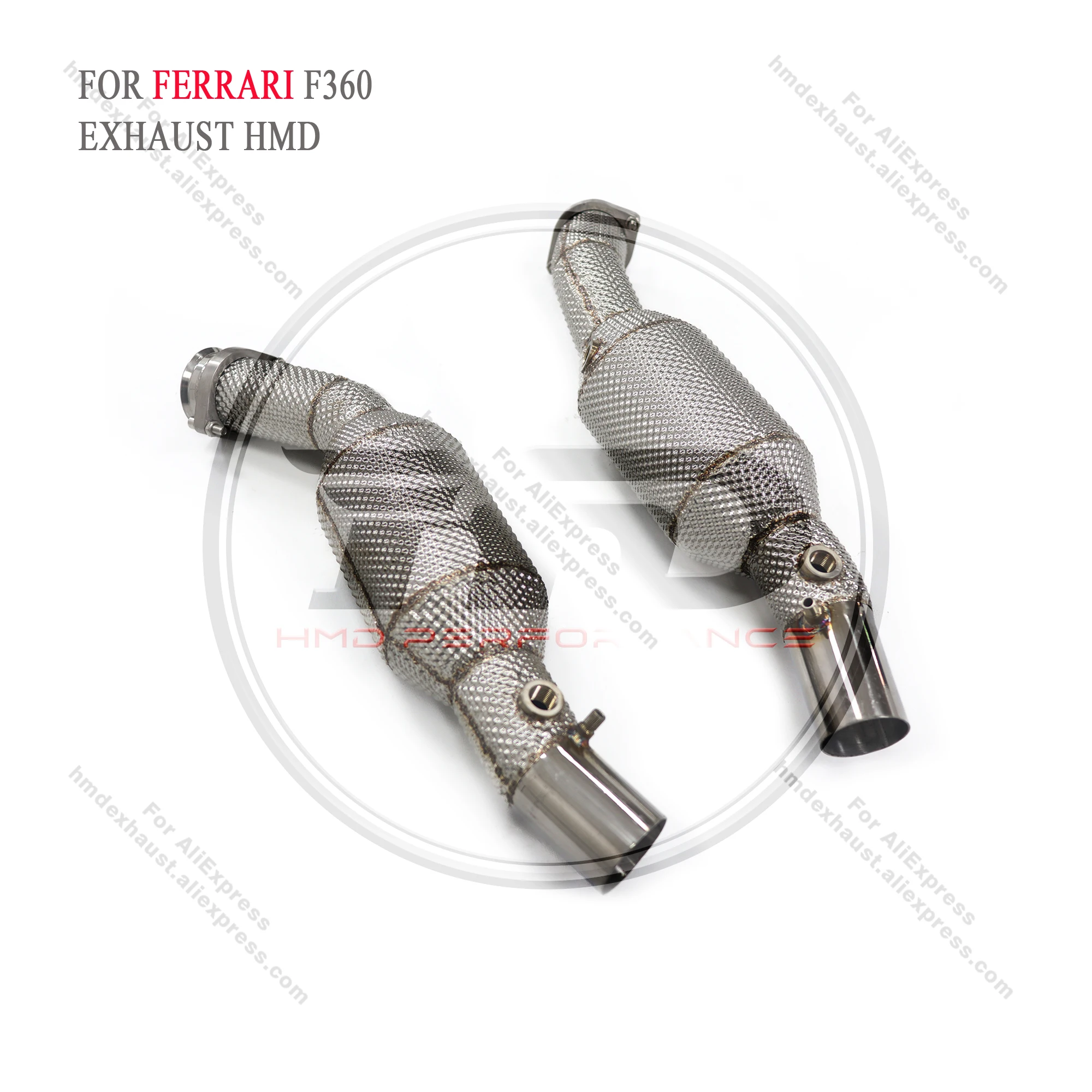 HMD Venda quente TC4 Downpipe completo e Catback para Ferrari F360 3.6L com válvula pneumática de escape de alto desempenho de fluxo