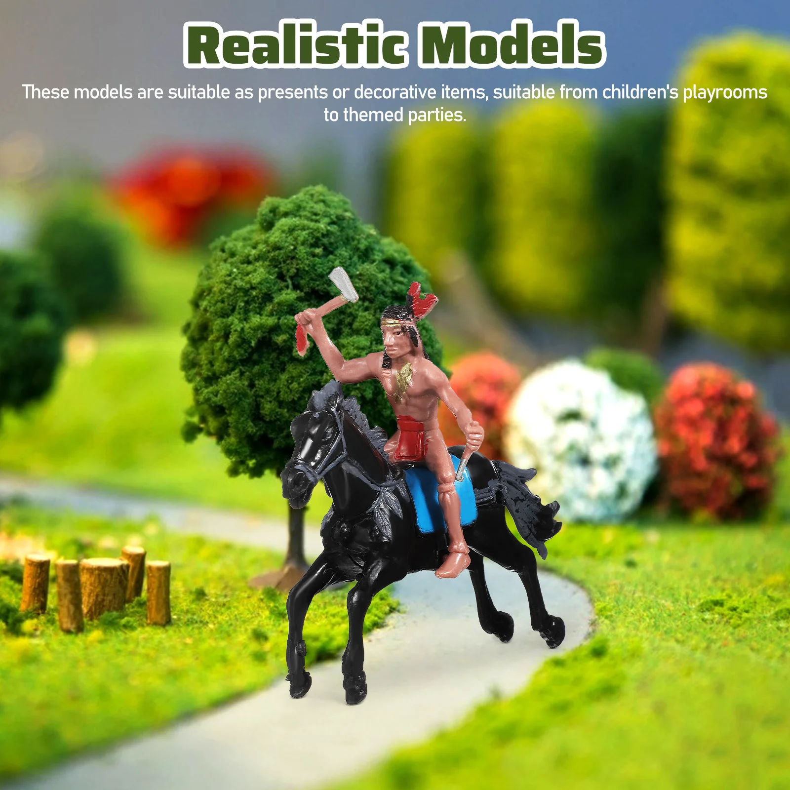 Horse Riding Model Character Toy The Rider Desktop Adornment Cowboy Toys For Kid Plastic Kids