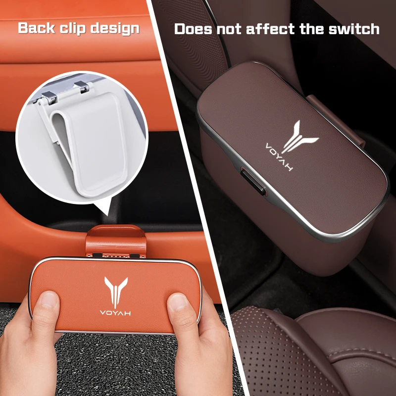 ABS Waterproof Car Trash Can For Dongfeng Voyah Free Dreamer 2021-2025 Car Door Storage Box Car Backrest Garbage Bin Accessories - view 3