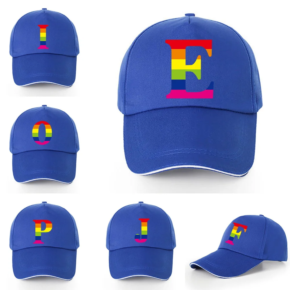 Casquette d'été unisexe pour femmes, visières de protection solaire réglables, chapeaux de rue Hip Hop, chapeau de soleil à dos imprimé arc-en-ciel, casquettes de Baseball pour femmes