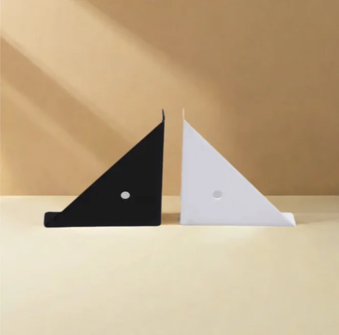 4PCS Right Triangle Corner Supports White Black Wooden Furniture Corner Connector Fasteners Suitable For Beds Cabinets