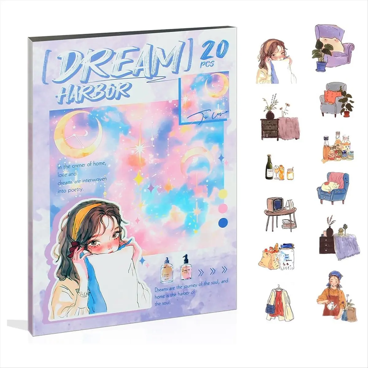 DT38 Women Journal Sticker Book, PET People Stickers for Journaling, Scrapbooking, Junk Journal Supplies Dream Harbor