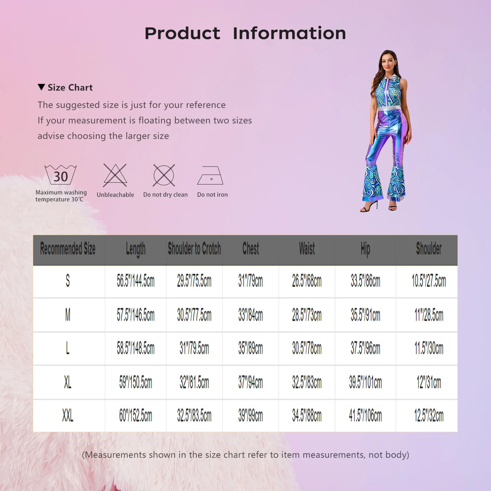 Groovy 70s Disco Jumpsuit for Women Metallic Bell Bottom Romper with Tiered Flare Pants Retro Club Rock Jazz Dance Party Outfit