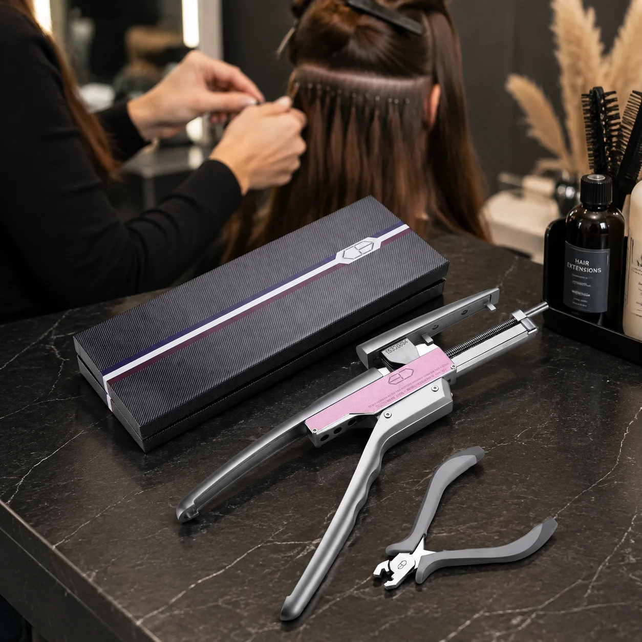 6D Professional Hair Extension Machine No Trace Hair Extension Tool Human Hair Buckle Clip Applicator Easy Salon Equipment