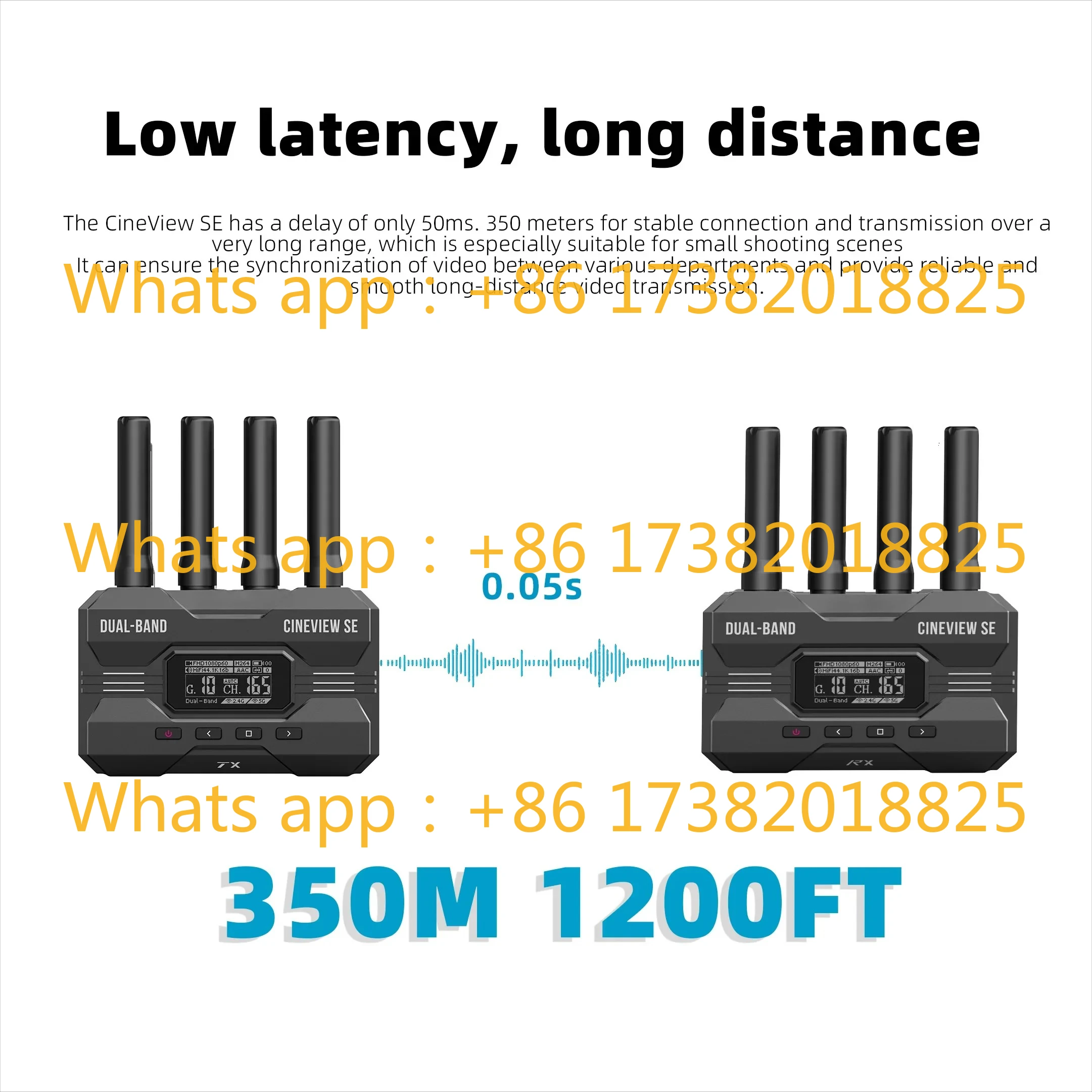 HE/SE/Quad  UVC In&out 1080P60 Low Latency Wireless Transmitter Receiver For Live Streaming Video Capture
