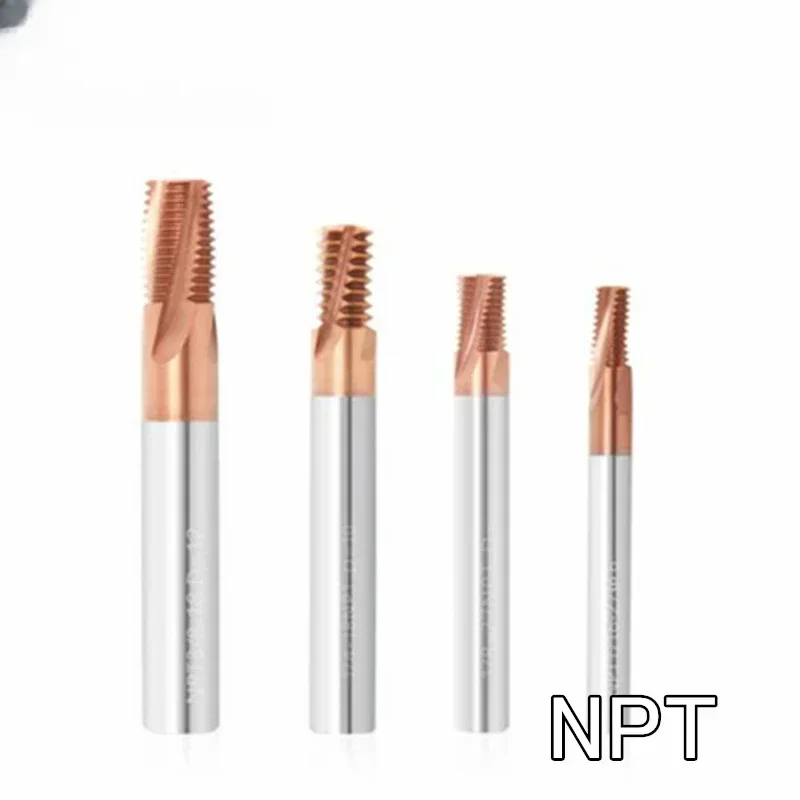 American system tungsten steel thread mills NPT NPTF 3/8-18, 1/6-27 taper pipe multi-tooth CNC thread milling cutter for steel