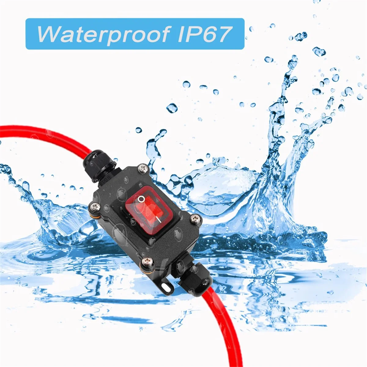

B24A DC12V Inline Wire Switch DC12-24V DPST Dual Side Wiring Switch 25A IP67 with on/Off Quick Connect/Disconnect Switch