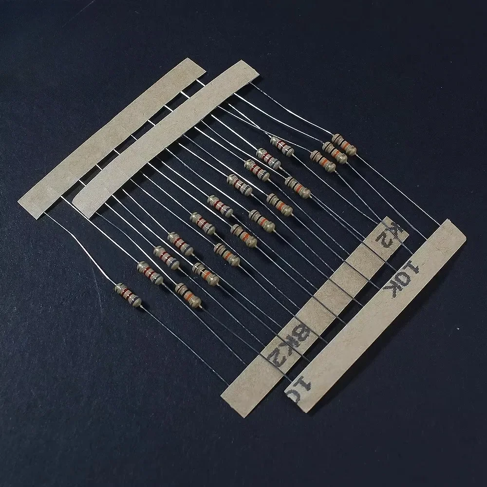 

56 Values 560Pcs/set 5% Resistance 1 Ohm ~10M 1/4W Resistors Carbon Film Resistor Rang Assortment Resistors Electronics DIY Kit