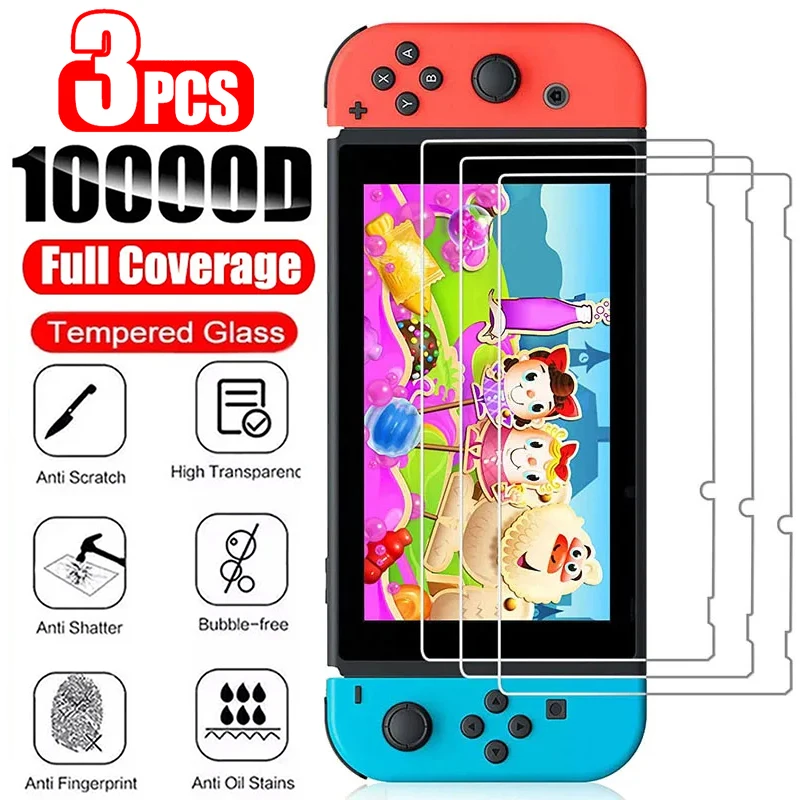 1/2/3 szt. Szkło hartowane do Nintendo Switch OLED 3-częściowa folia zabezpieczająca ekran do Nintendo Switch Lite szkło ochronne