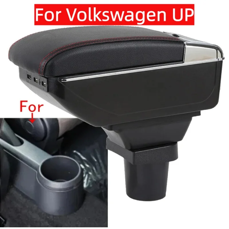 Reposabrazos para Volkswagen UP, para Skoda Citigo, VW UP Seat Mii, Consola de Reposabrazos para Auto, Caja de Almacenamiento, Portavasos, Accesorios para Auto