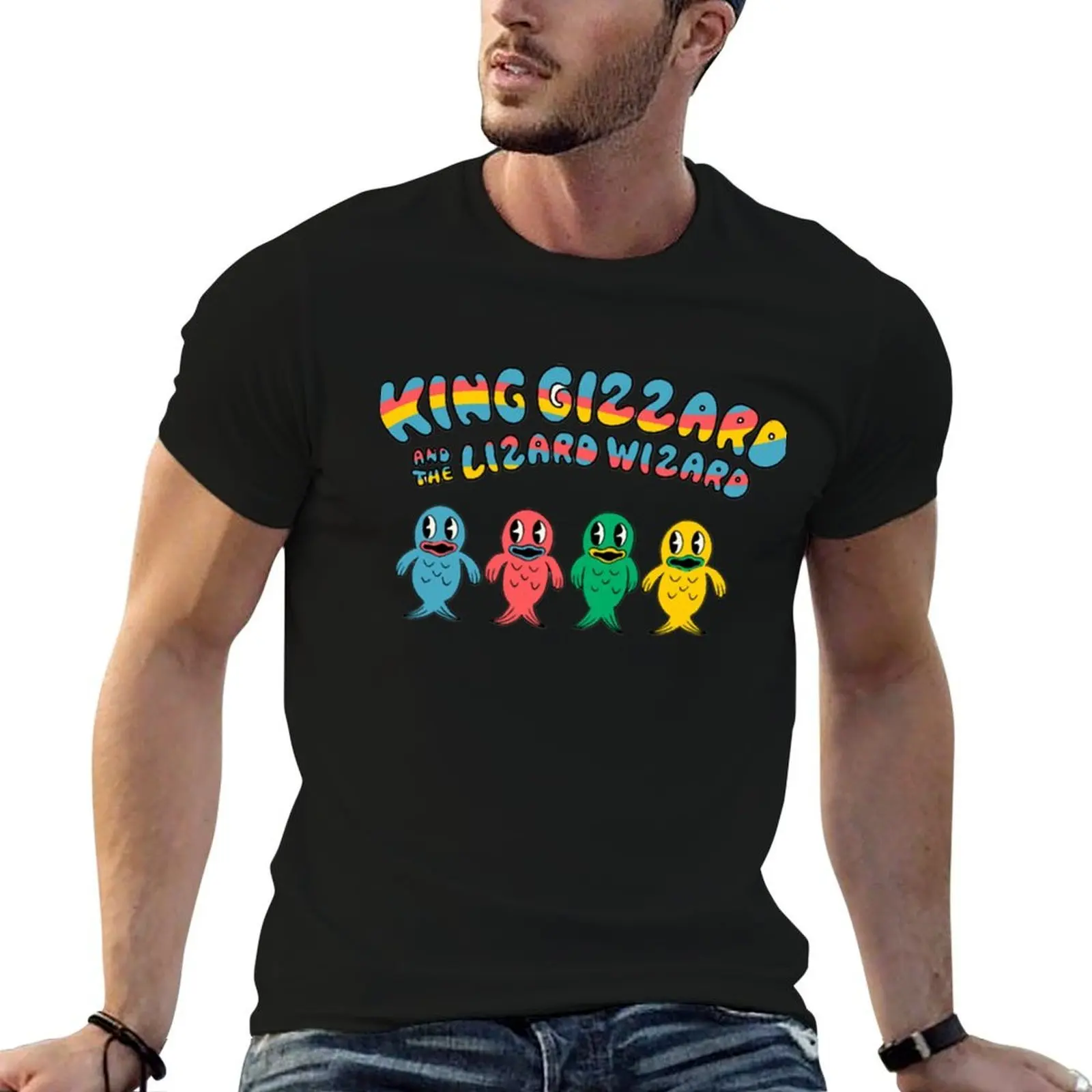 

King Gizzard And The Wizard Lizard Fishies Idol T-Shirt man tshirt man t shirt summer cotton t shirt pack T-shirt