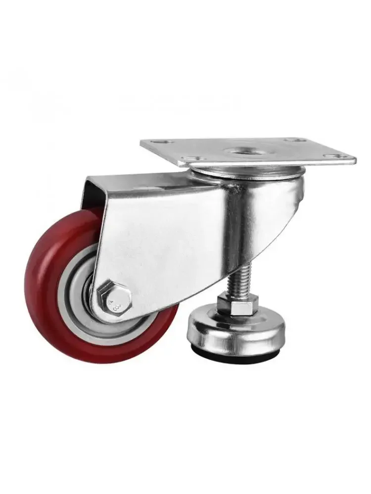 1 Pc 3 Inch Adjustable Caster With Foot Cup Horizontal Wheel Medium Sized Support Frame Universal Cabinet Spot