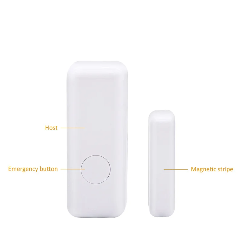 5pcs Small Door Sensor Magnetic Contact Switch Detecting Door Open 4​33MHz with Emergency Button for Security Protection