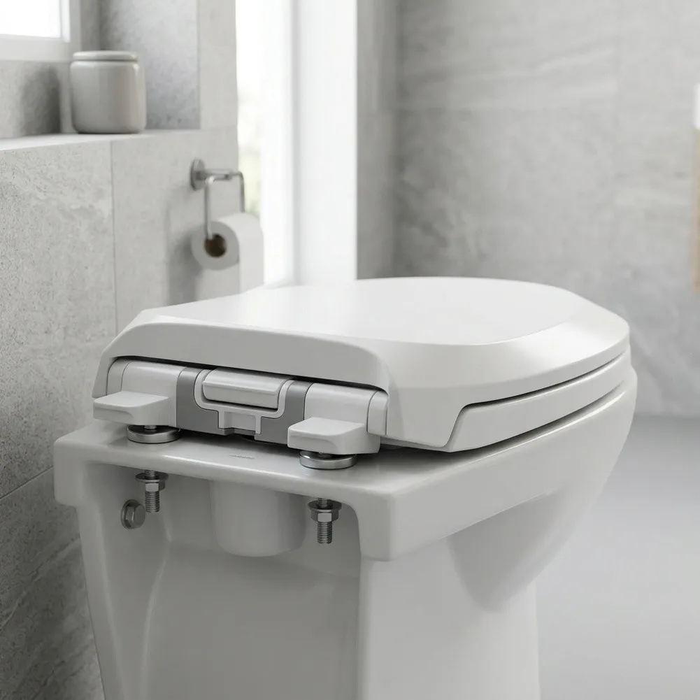 Slow Closing Hinge Assembly for Toilet Seat Compatible with 1150464-0 1109093-0 Plastic ABS Damping Kit 17.8cm