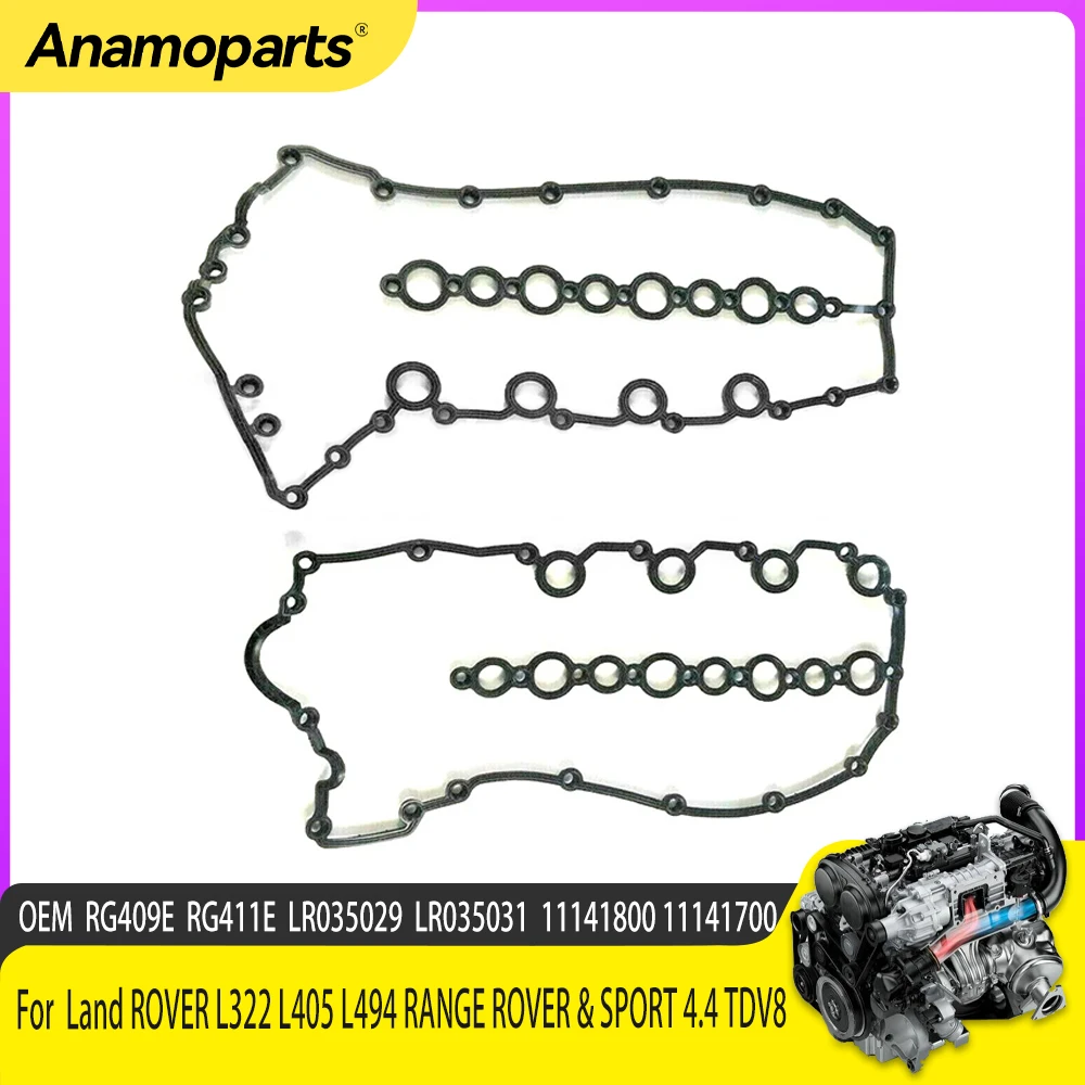 Engine Valve Cover Gasket Set Fit 4.4 L Diesel 448DT For Land Rover L322 L405 L494 Range Rover Sport 4.4L TDV8 LR035029 LR035031