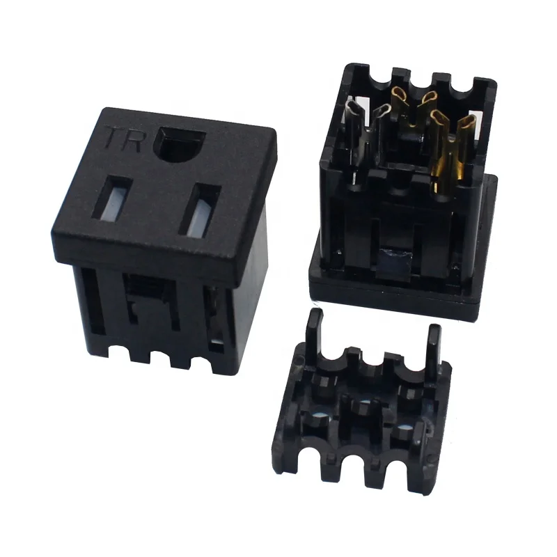 15A 125VAC TR protective door US 3pin furniture power strip power station  receptacle socket