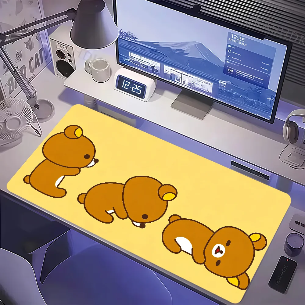 Cartoon R-Rilakkuma Mouse Pad Large Non-slip Lockedge Desktop Computer Desk Mat Keyboard Writing MousePad Office Gamer Student