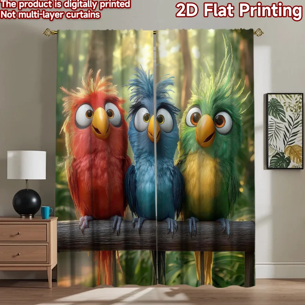 

1pc 2D flat Photography Backdrop Popular Backdrop Colorful Coon Parrots 100% Polyester Festive Holiday Use for Holiday family