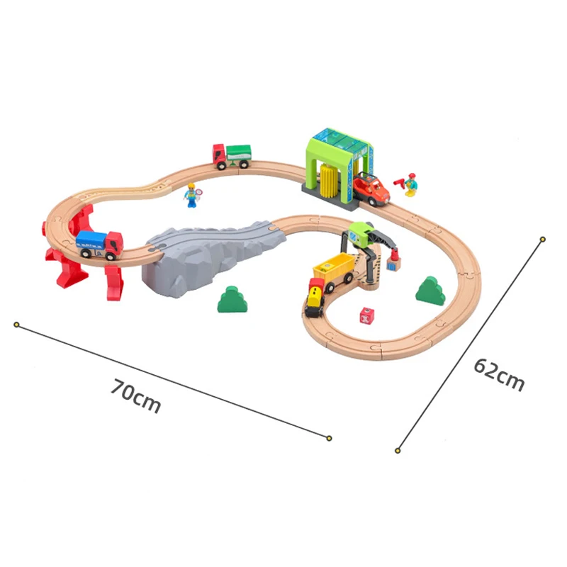 

Diy Wooden Wash Room Train Track Set Compatible With All Major Brands Of Railway Toys Road Accessories Assembled Toys PD62