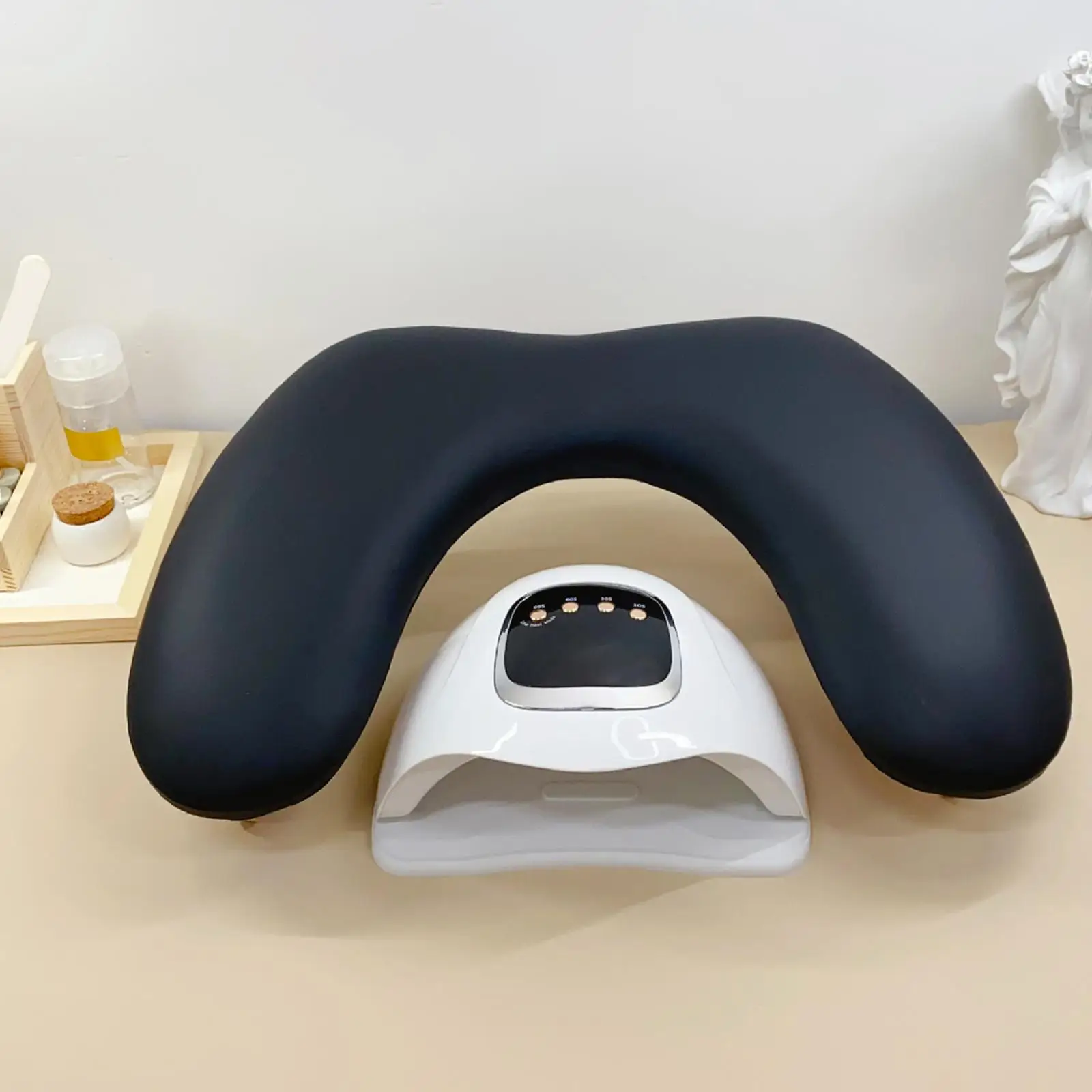 Nail Arm Rest Cushion, Hand Rest Cushion Wooden Base Built in Sponge Stand Pad Nail Art Hand Pillow for Women Manicurist Salon