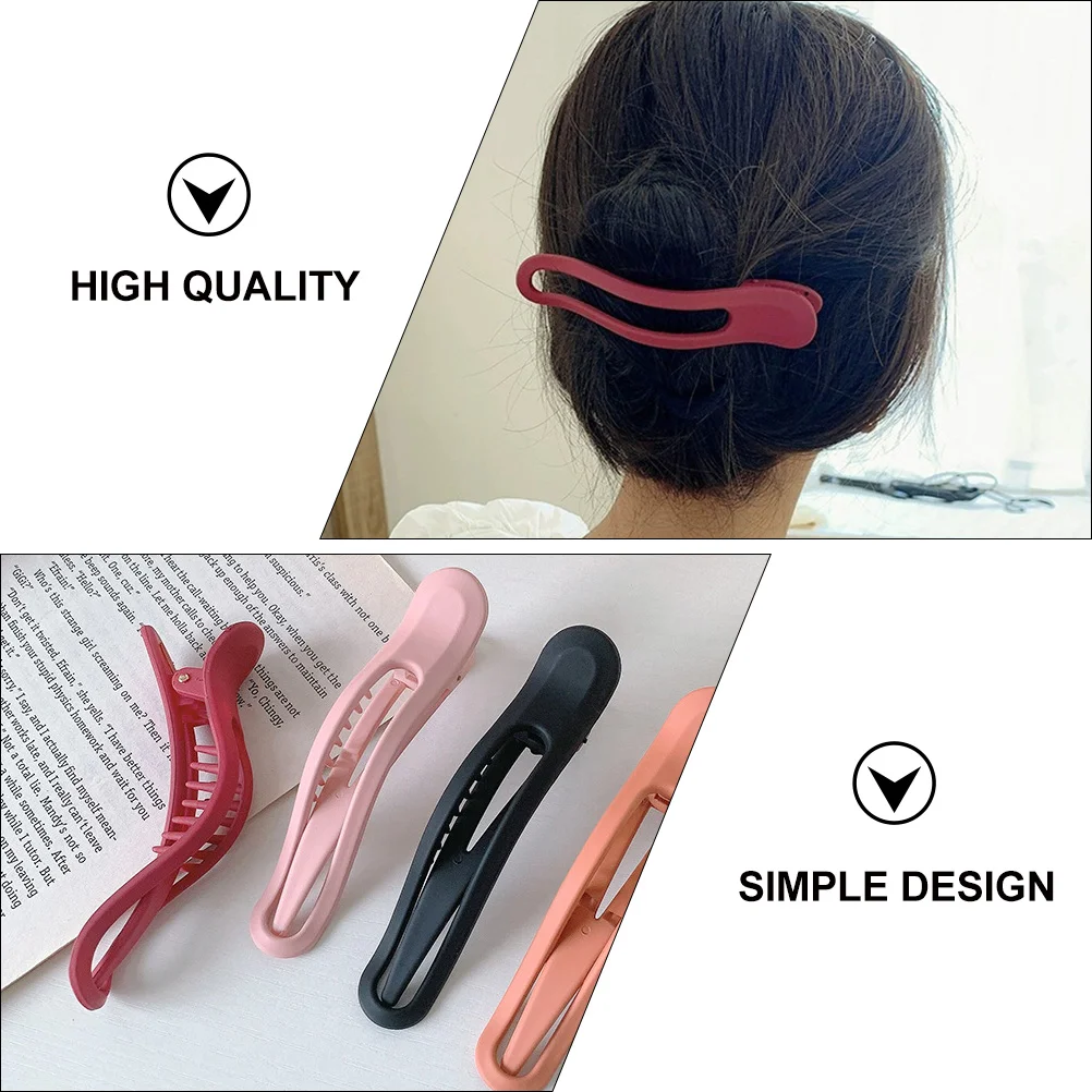

Dense Hair Clip Women Large Size Plastic Clamp Bathing Shower Home Use Wine Red Color Hairpin Accessories Styling Aid