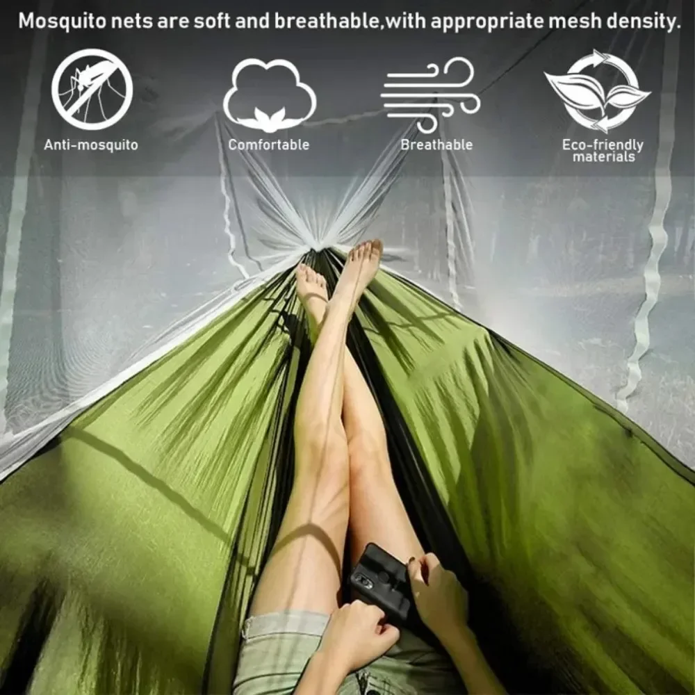 Portable Outdoor Camping Hammock 2 Person Camping Garden Hammocks With Mosquito Net Outdoor Furniture Bed Sleeping Tent Hammock