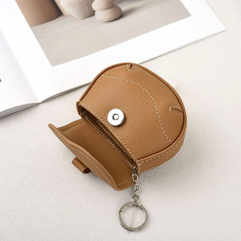 New Mini Change Cap Layer Soft Leather Compact Women's Key Bag Retro Coin Bag