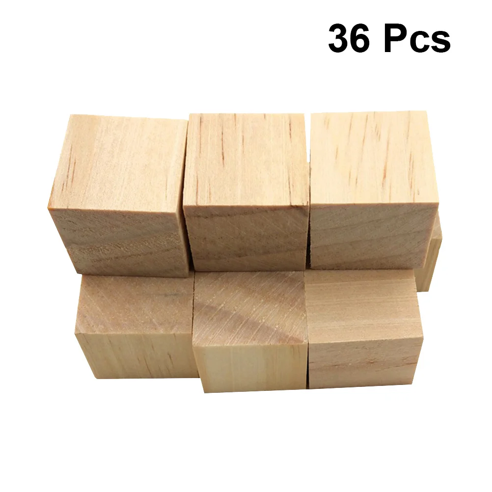 36Pcs Wooden Craft Cubes DIY Personalized Letter Blocks for Home Decoration and Creative Projects 38mm Craft Cube