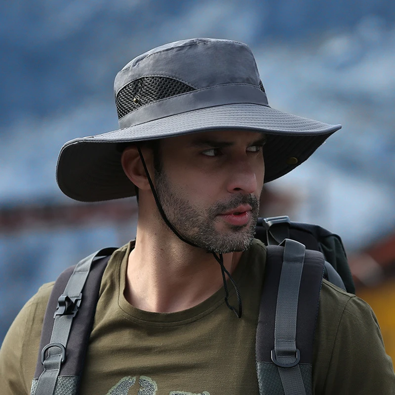 Men\'s Fishing Bucket Hat Anti-UV Fisherman\'s Hat Panama Outdoor Sun Protection Hats For Women Boonie Hat Wholesale