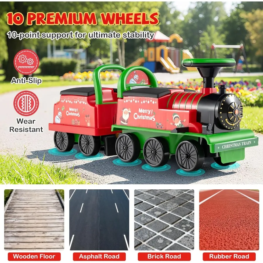 2人乗りの電動列車、取り外し可能な車両、軌道不要、座席下収納、ホイッスル音楽、カラフルなフラッシュ付き