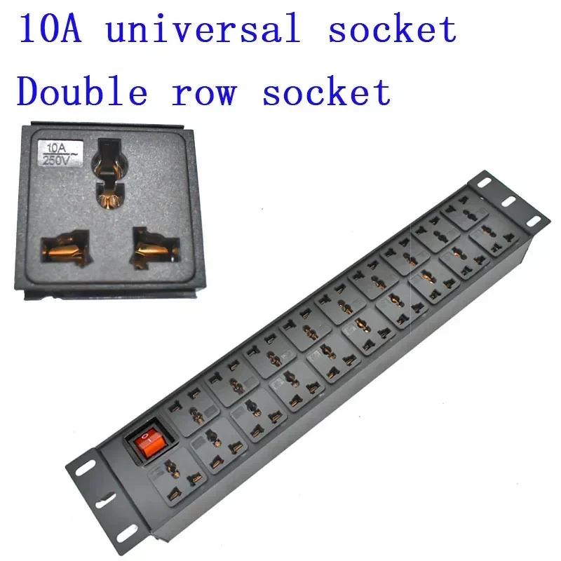 PDU Power Strip Network Cabinet 19 AC 10A Universal socket With C14 UK US Japan AU Israel Little South Africa PLUG 2 M line